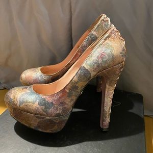 Floral laced looking Betsey Johnson heels